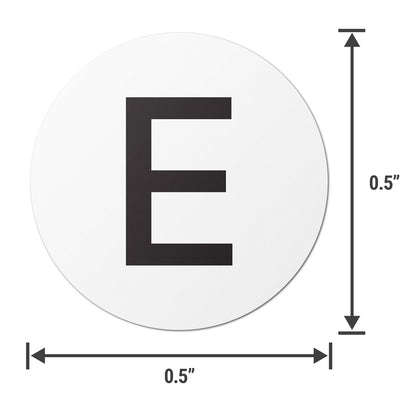 0.5 inch | Inventory: Capital Letter E Labels