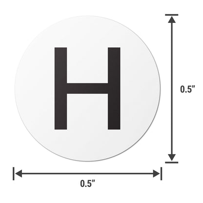 0.5 inch | Inventory: Capital Letter H Labels