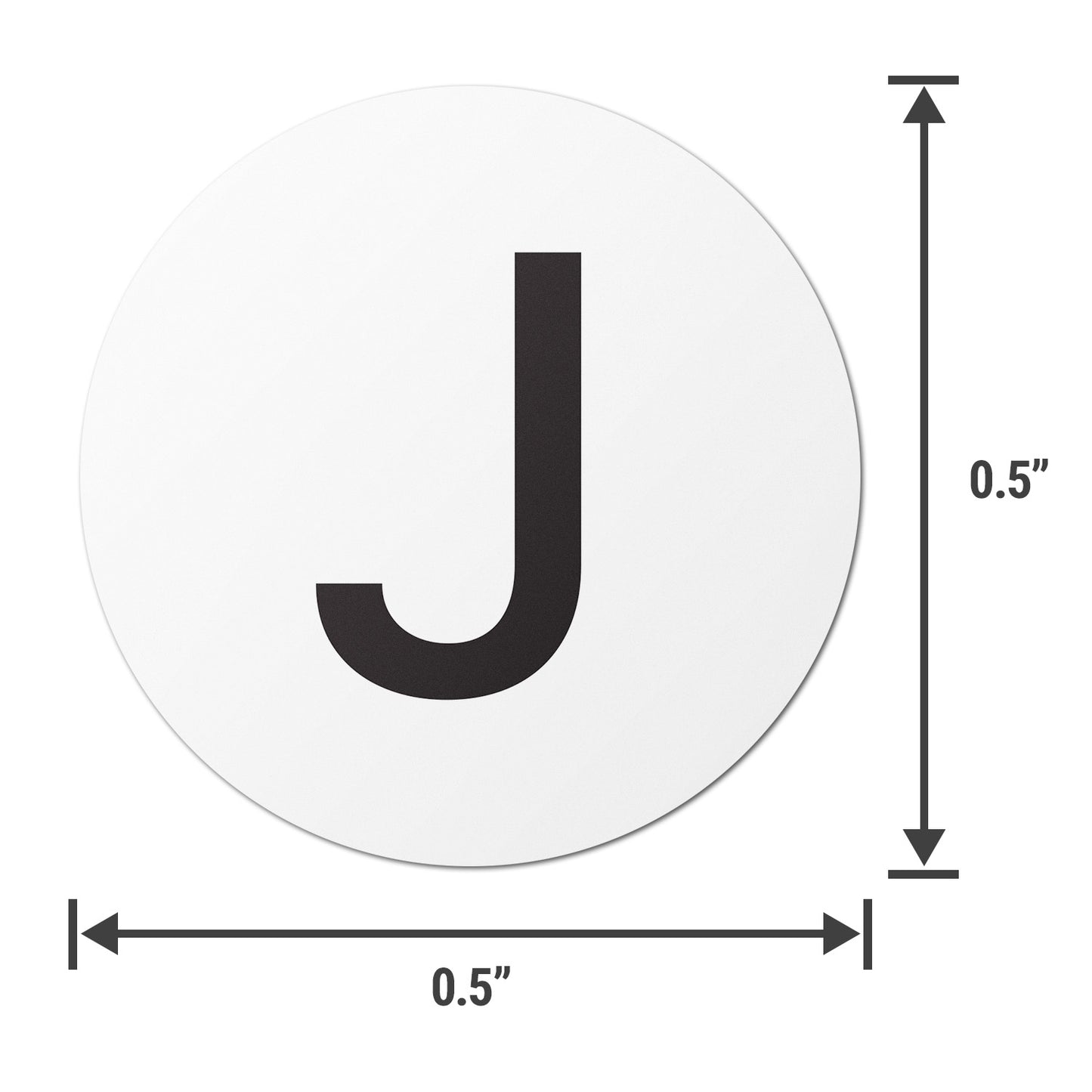 0.5 inch | Inventory: Capital Letter J Labels