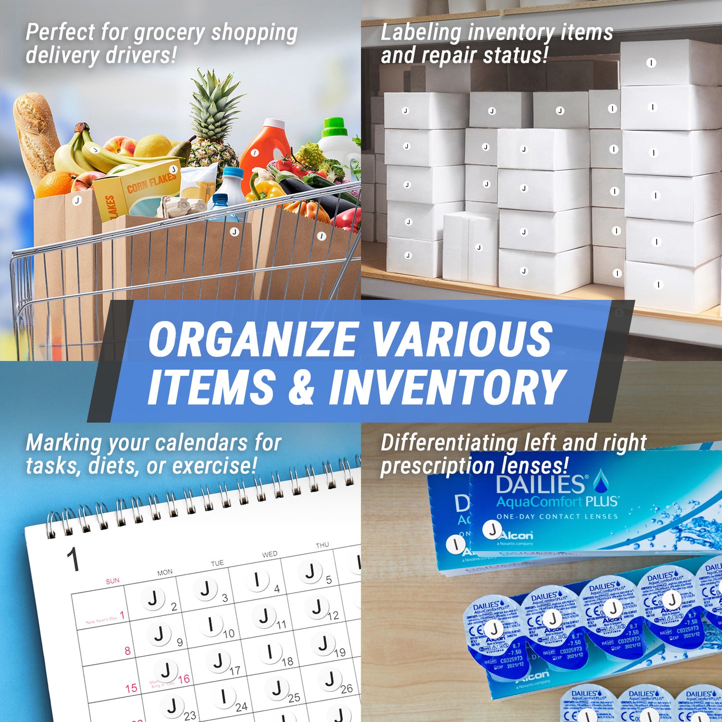 0.5 inch | Inventory: Capital Letter J Labels