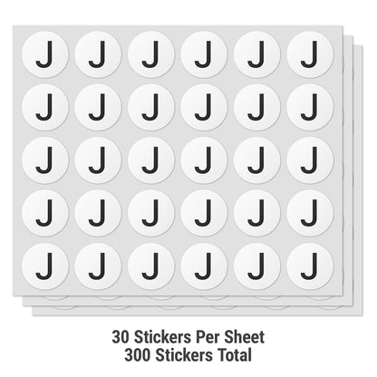 0.5 inch | Inventory: Capital Letter J Labels