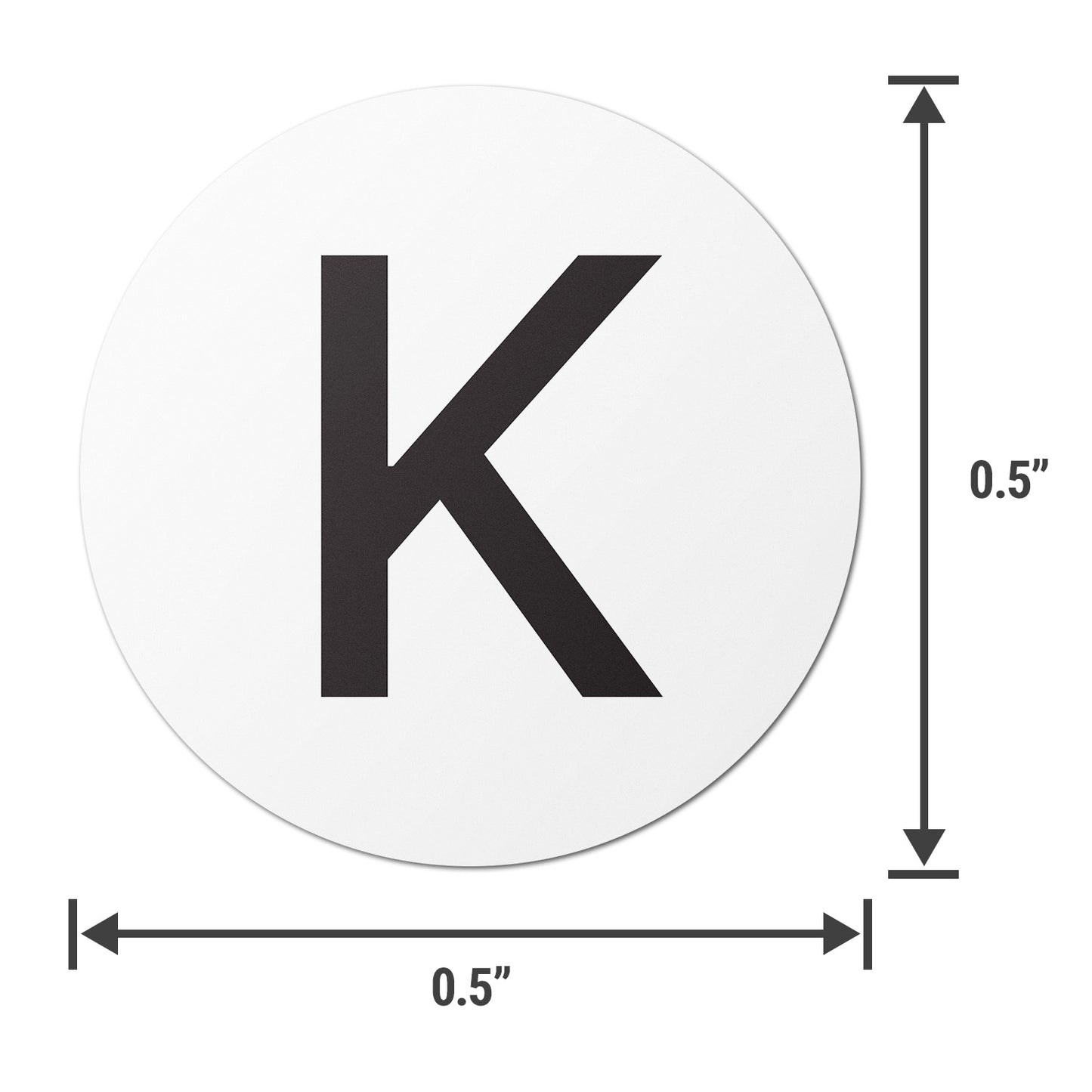 0.5 inch | Inventory: Capital Letter K Labels