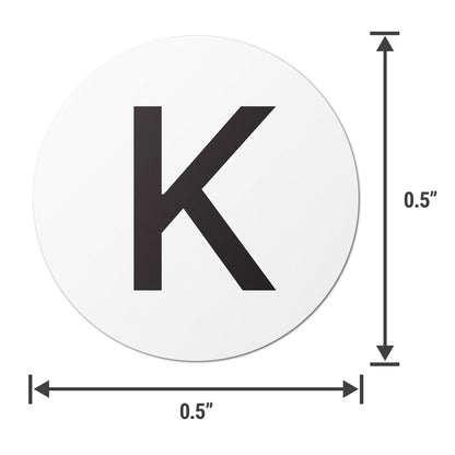 0.5 inch | Inventory: Capital Letter K Labels