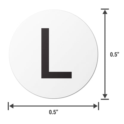 0.5 inch | Inventory: Capital Letter L Labels