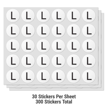 0.5 inch | Inventory: Capital Letter L Labels