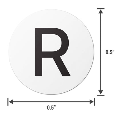 0.5 inch | Inventory: Capital Letter R Labels