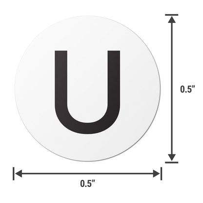0.5 inch | Inventory: Capital Letter U Labels
