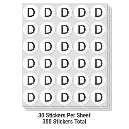 1.5 inch | Inventory: Capital Letter D Labels