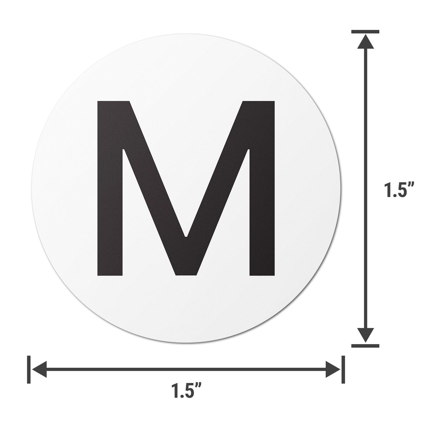 1.5 inch | Inventory: Capital Letter M Labels