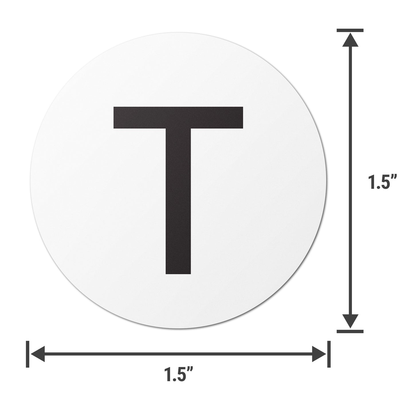 1.5 inch | Inventory: Capital Letter T Labels