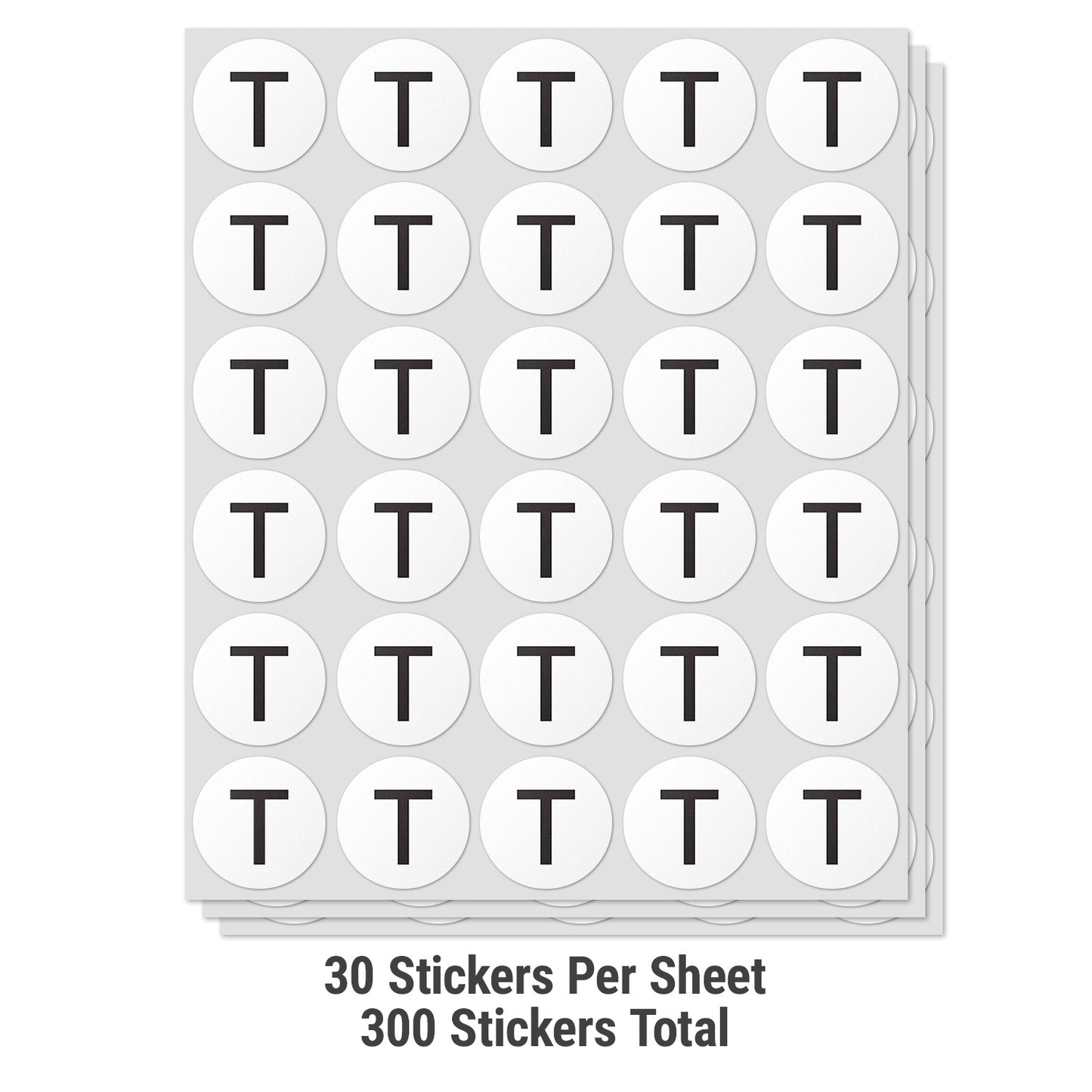 1.5 inch | Inventory: Capital Letter T Labels