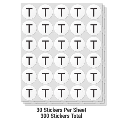 1.5 inch | Inventory: Capital Letter T Labels