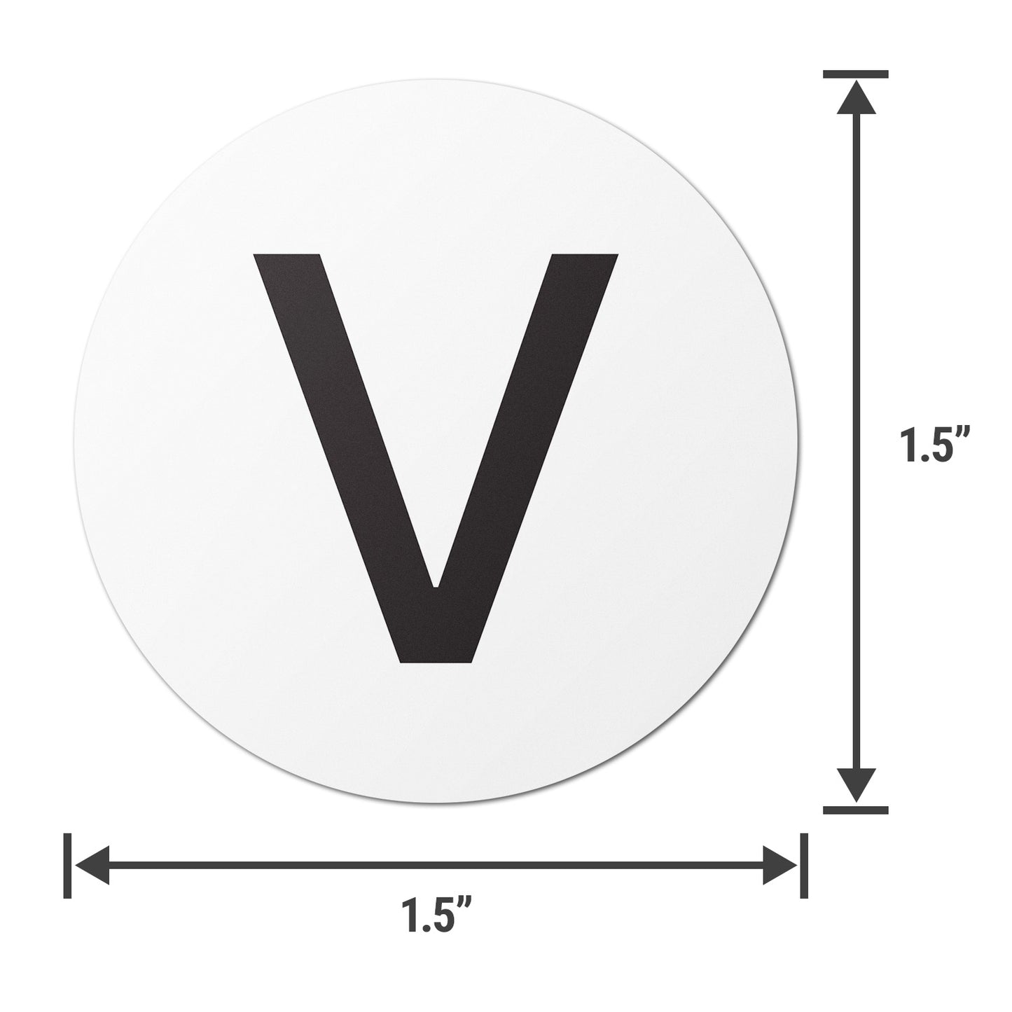 1.5 inch | Inventory: Capital Letter V Labels