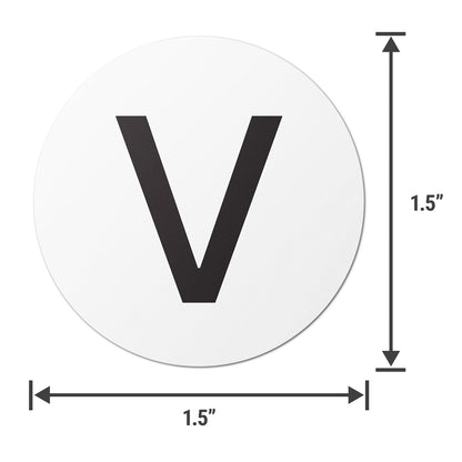 1.5 inch | Inventory: Capital Letter V Labels