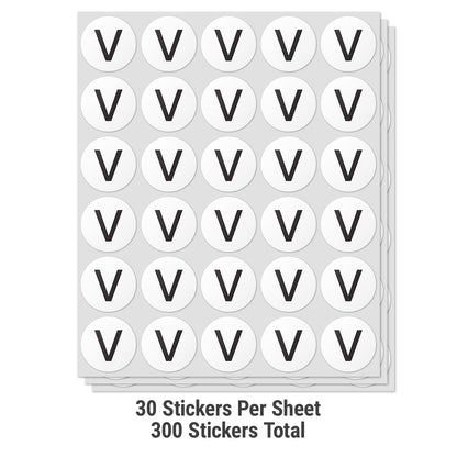1.5 inch | Inventory: Capital Letter V Labels