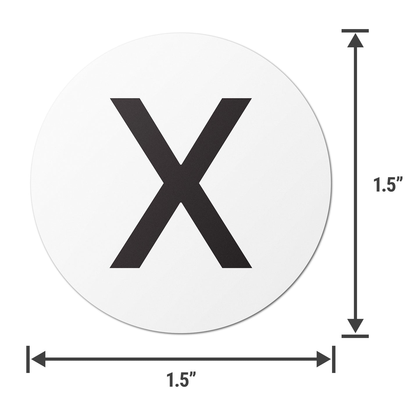 1.5 inch | Inventory: Capital Letter X Labels