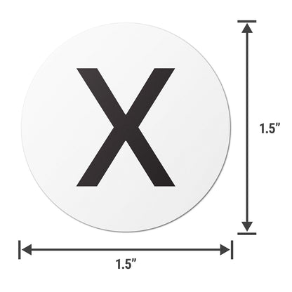 1.5 inch | Inventory: Capital Letter X Labels