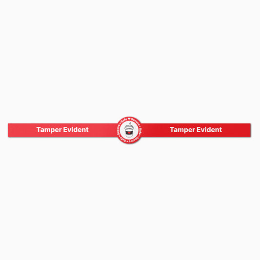 9 x 1 inch | Food Labeling: Tamper Evident Drink Labels