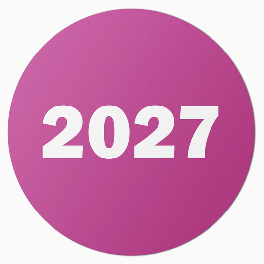 0.75 inch |  Inventory: Color-Coded Year 2027 Stickers