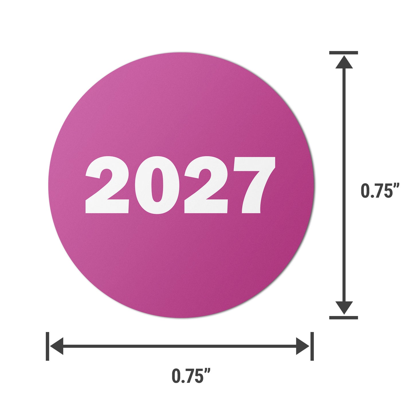 0.75 inch |  Inventory: Color-Coded Year 2027 Stickers