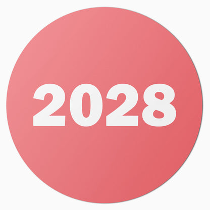 0.75 inch |  Inventory: Color-Coded Year 2028 Stickers