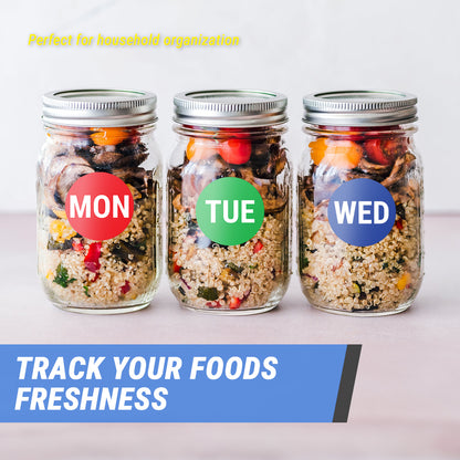 1 inch |  Color-Coded Monday to Sunday Labels