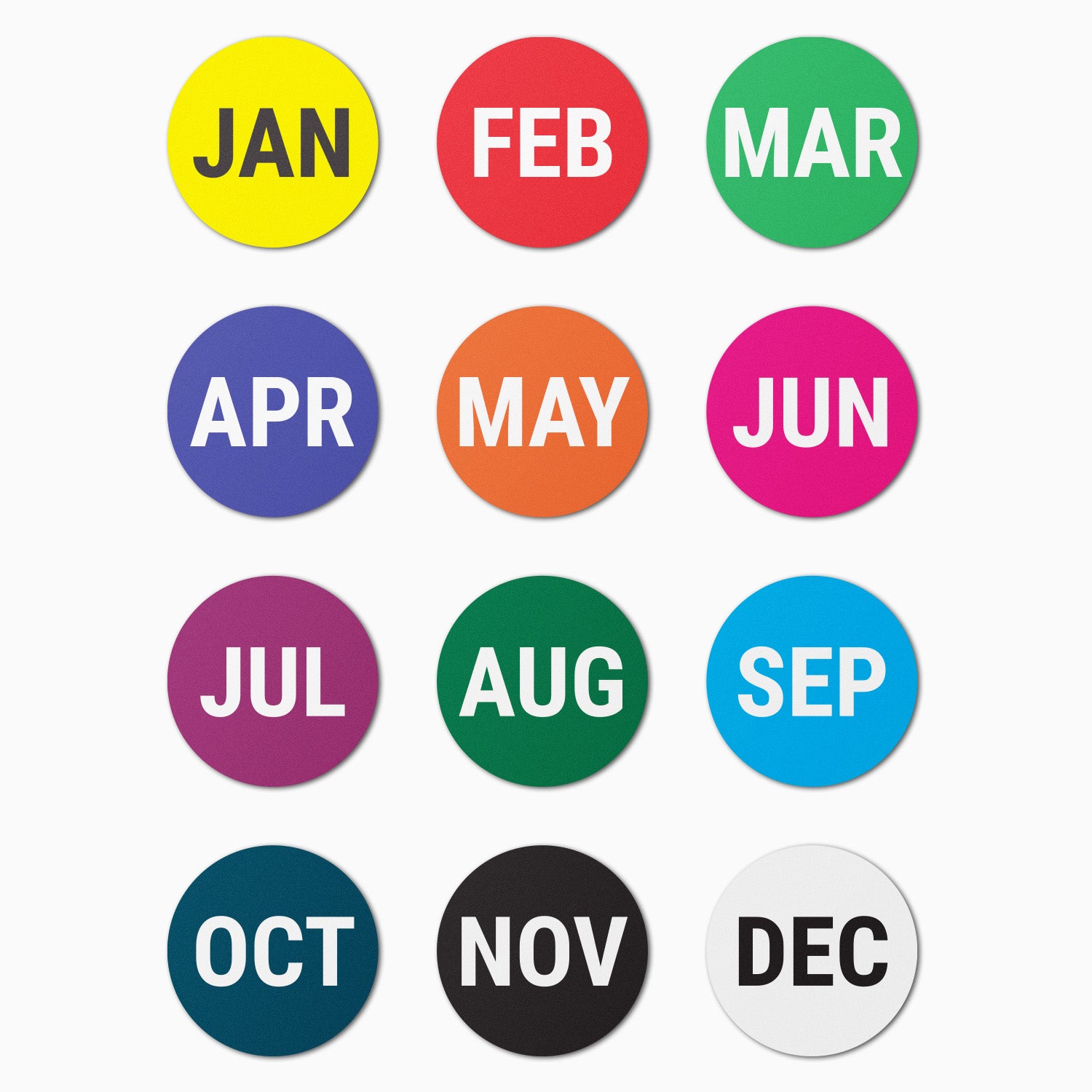 1 inch | Color-Coded January to December Labels – OfficeSmartLabels