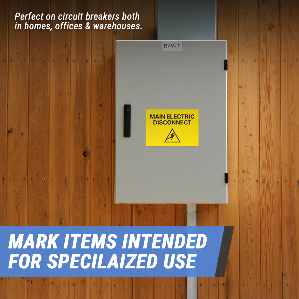 Example Disconnect Label 3.5 x 5 Inch | Warning & Caution: Main Electric Disconnect Labels ...