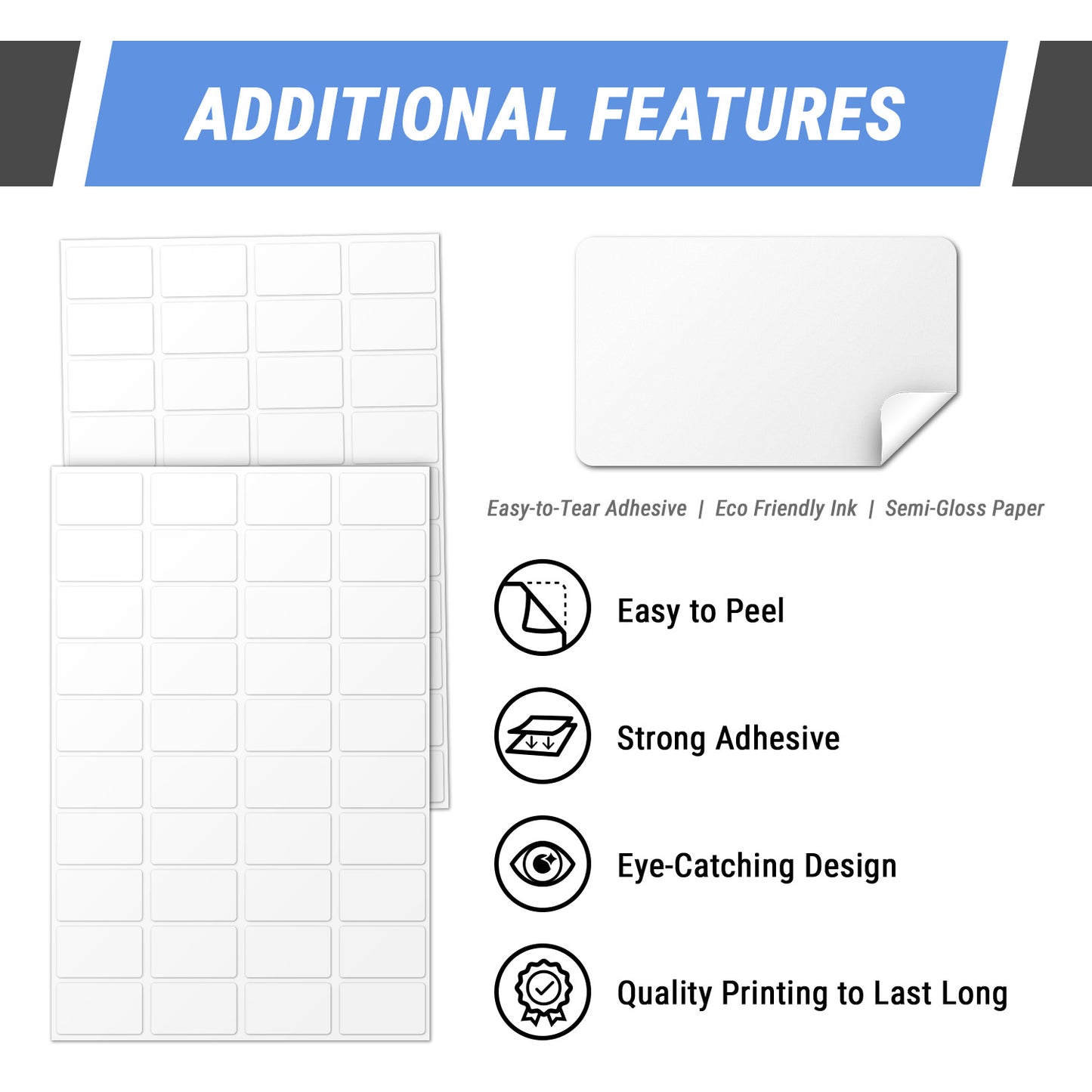 0.5 x 0.3 inch | Write-in Blank Rectangle Labels