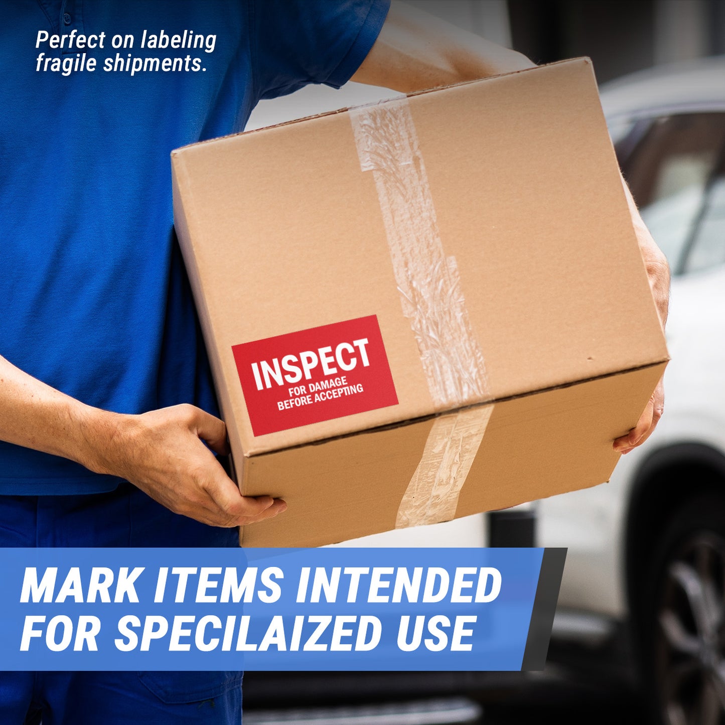 5 x 3 inch | Quality Control Labels: Inspect for Damage Labels