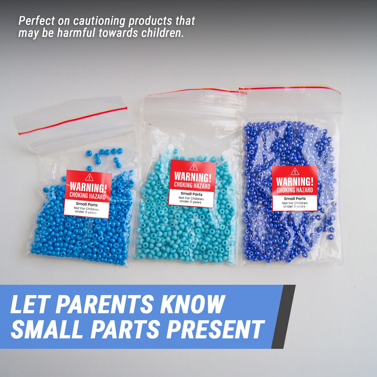 1.5 X 1.5 inch | Warning Labels: Warning Choking Hazard