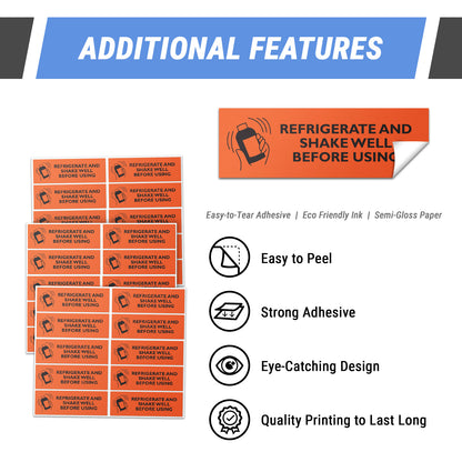 3.75 x 1.25 inch | Medical & Rx Medication Label: Refrigerate and Shake Well