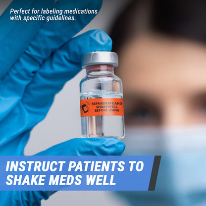 3.75 x 1.25 inch | Medical & Rx Medication Label: Refrigerate and Shake Well