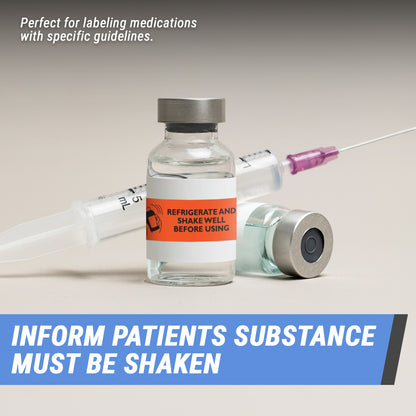3.75 x 1.25 inch | Medical & Rx Medication Label: Refrigerate and Shake Well