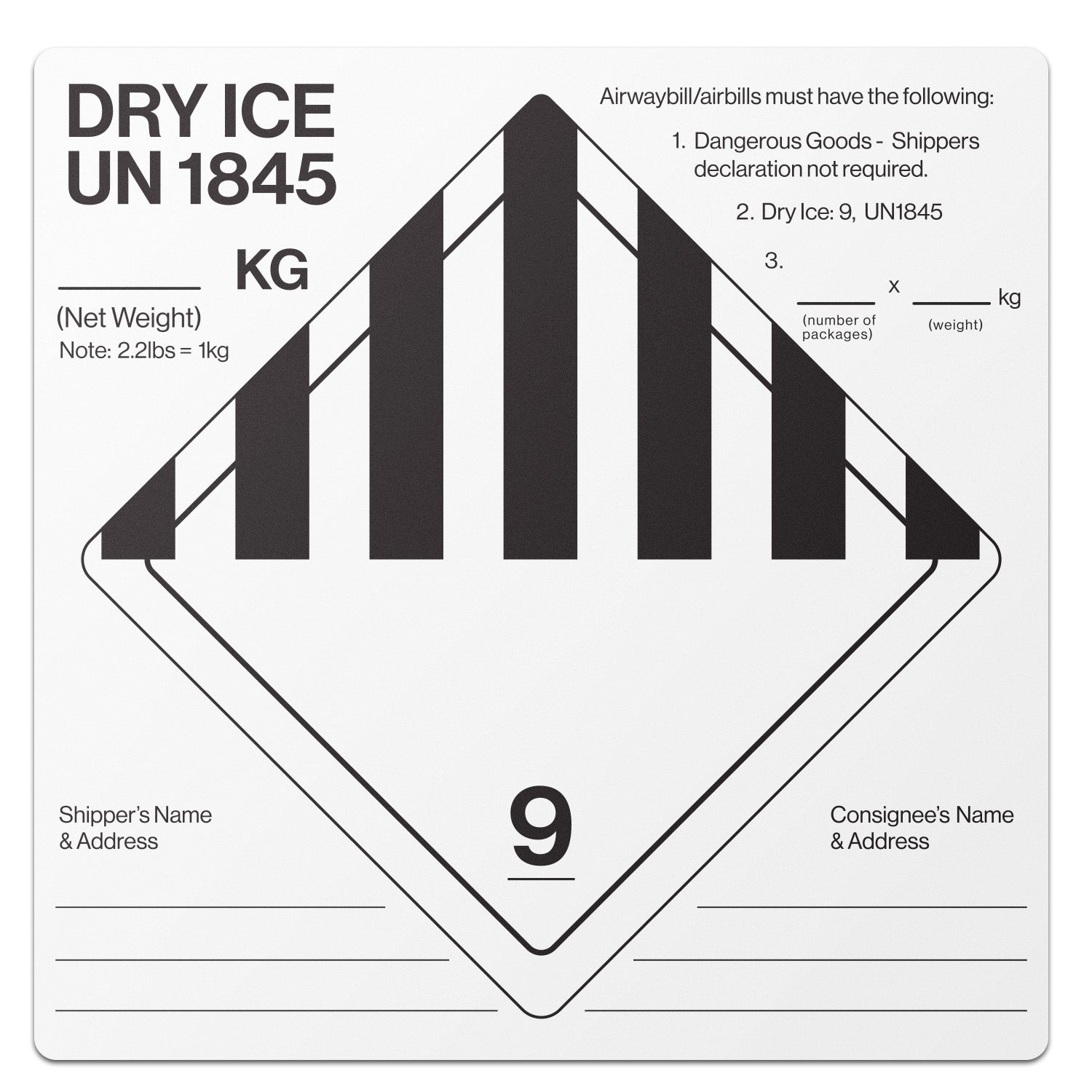 6 x 6 inch | Shipping & Handling Label: Dry Ice – OfficeSmartLabels