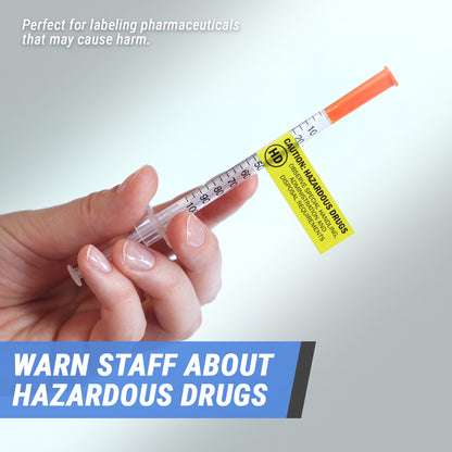 1.5 x 0.5 inch | Medical & Rx Medication Label: Caution Hazardous Drugs