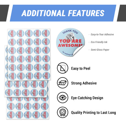 2 inch | Teacher/Classroom Stickers: Thank You, You Are Awesome