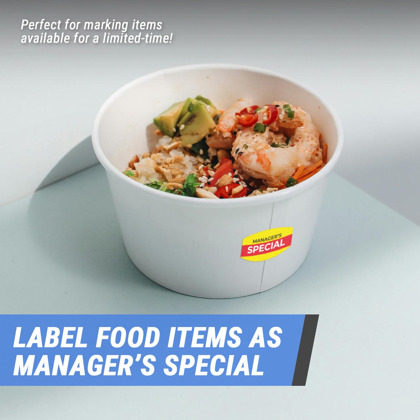 1.375 x 0.75 inch | Retail & Sales Stickers: Manager's Special