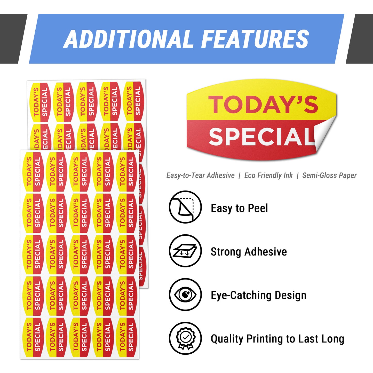 1.375 x 0.75 inch | Retail & Sales Stickers: Today's Special