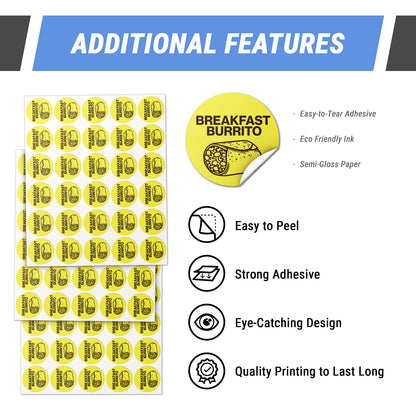 1 inch | Food Labeling: Breakfast Burrito Labels