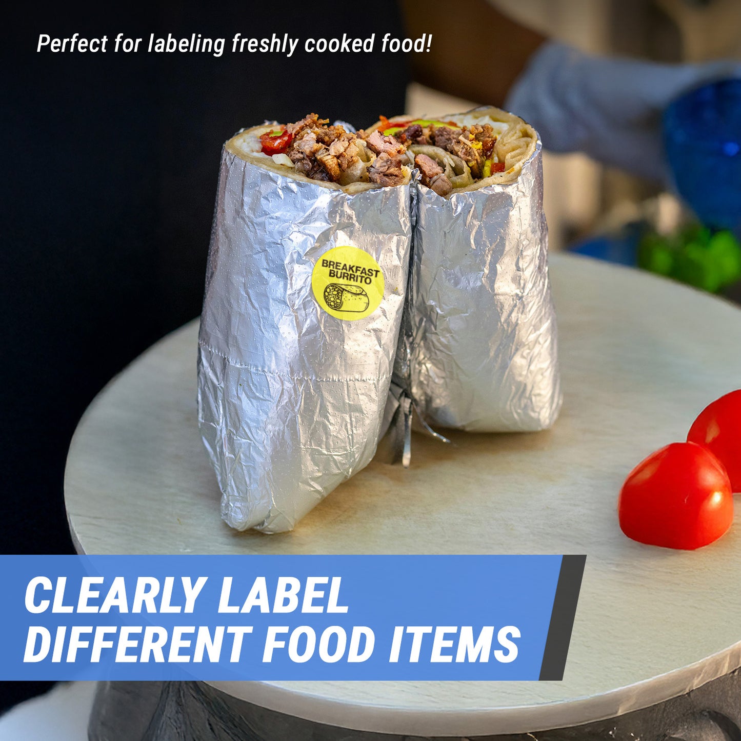 1 inch | Food Labeling: Breakfast Burrito Labels
