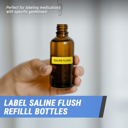 1.5 x 0.5 inch | Medical & Rx Medication Label: Saline Flush