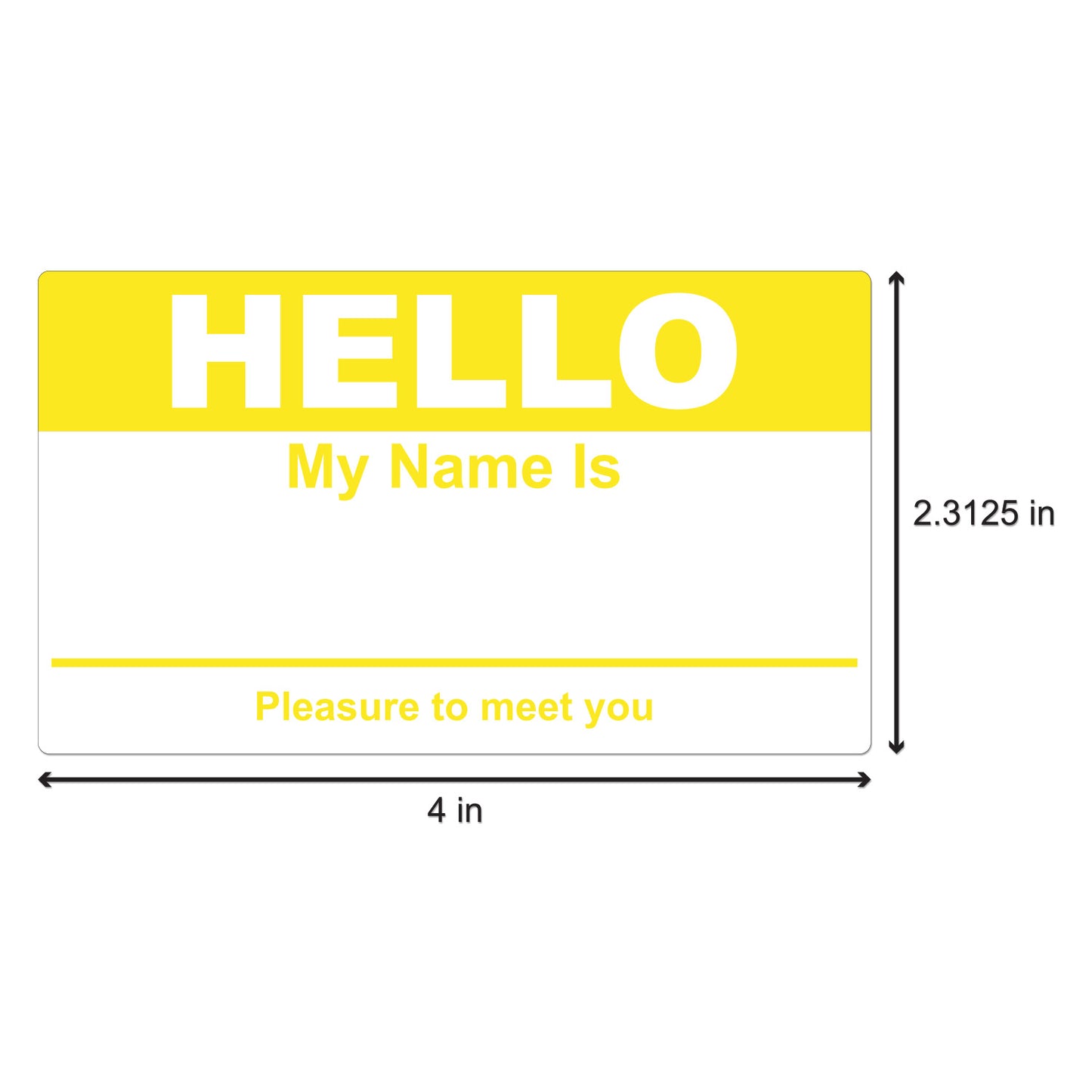 4 x 2.31 inch | Name Tags: Hello My Name is Stickers