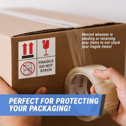 4 x 4 inch | Shipping & Handling: Fragile Stickers / Do Not Stack Stickers