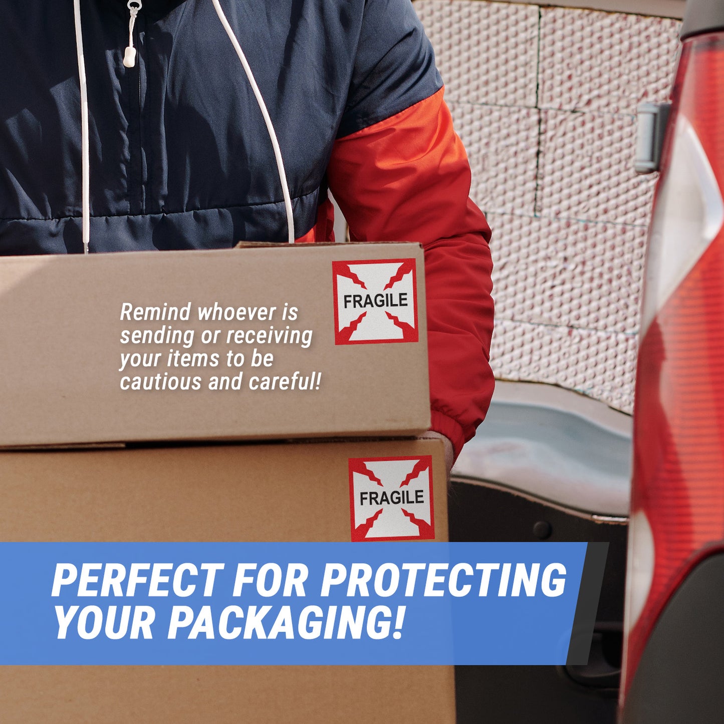 4 x 4 inch | Shipping & Handling: Fragile Stickers - Glass Warning Sti ...