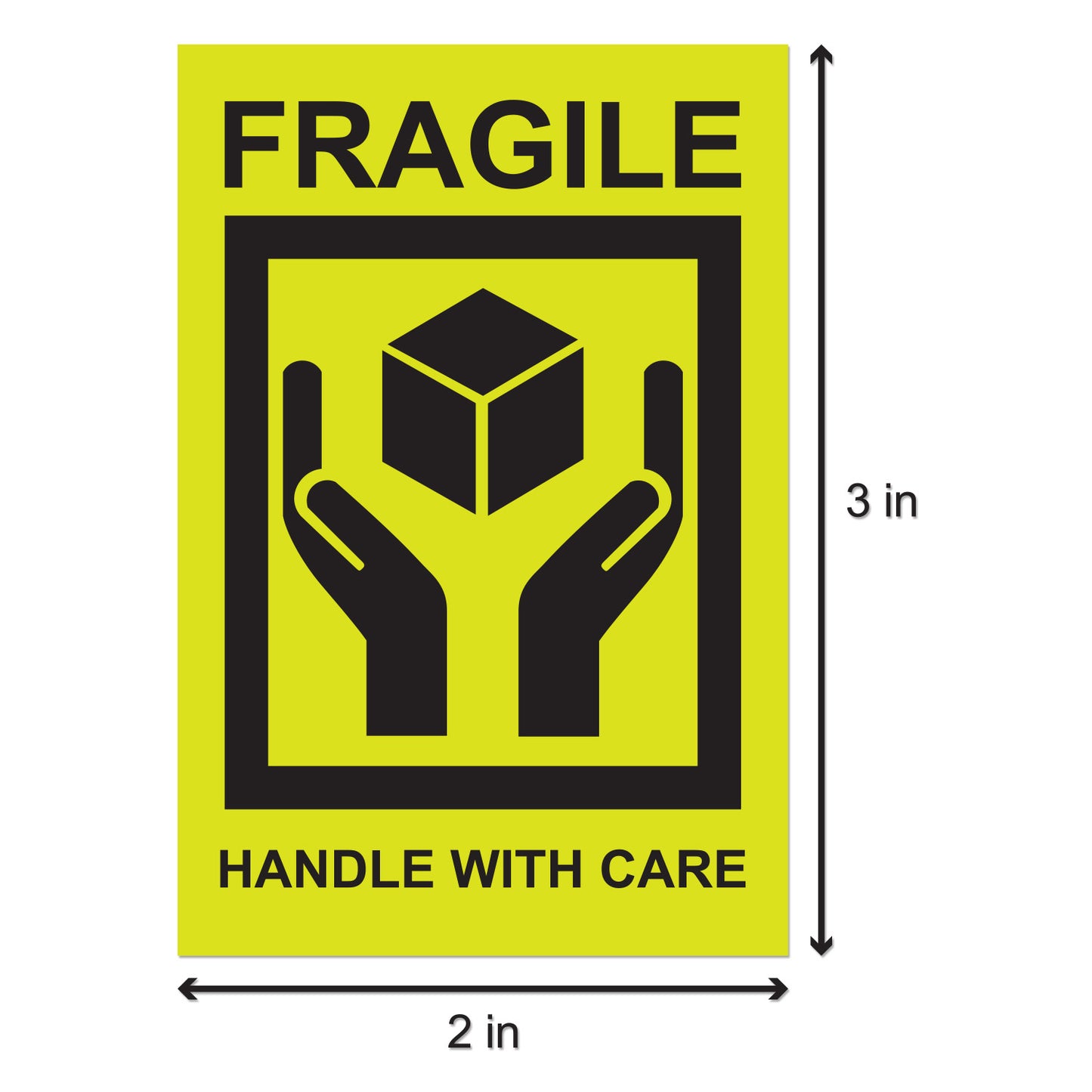 2 x 3 inch | Shipping & Handling: Fragile Stickers - Handle with Care Stickers