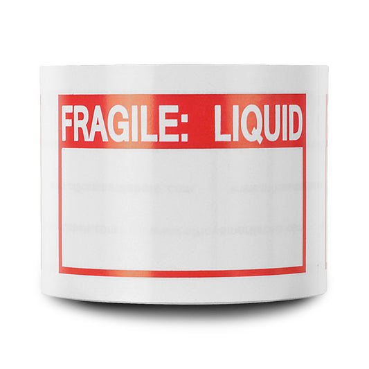3 x 2 inch | Shipping & Handling: Fragile Stickers - Fragile: Liquid Stickers