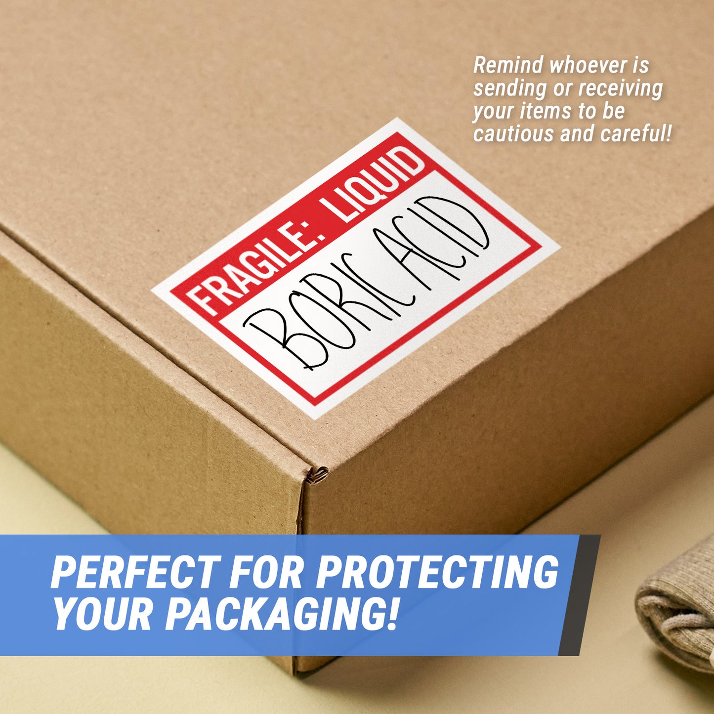 3 x 2 inch | Shipping & Handling: Fragile Stickers - Fragile: Liquid Stickers
