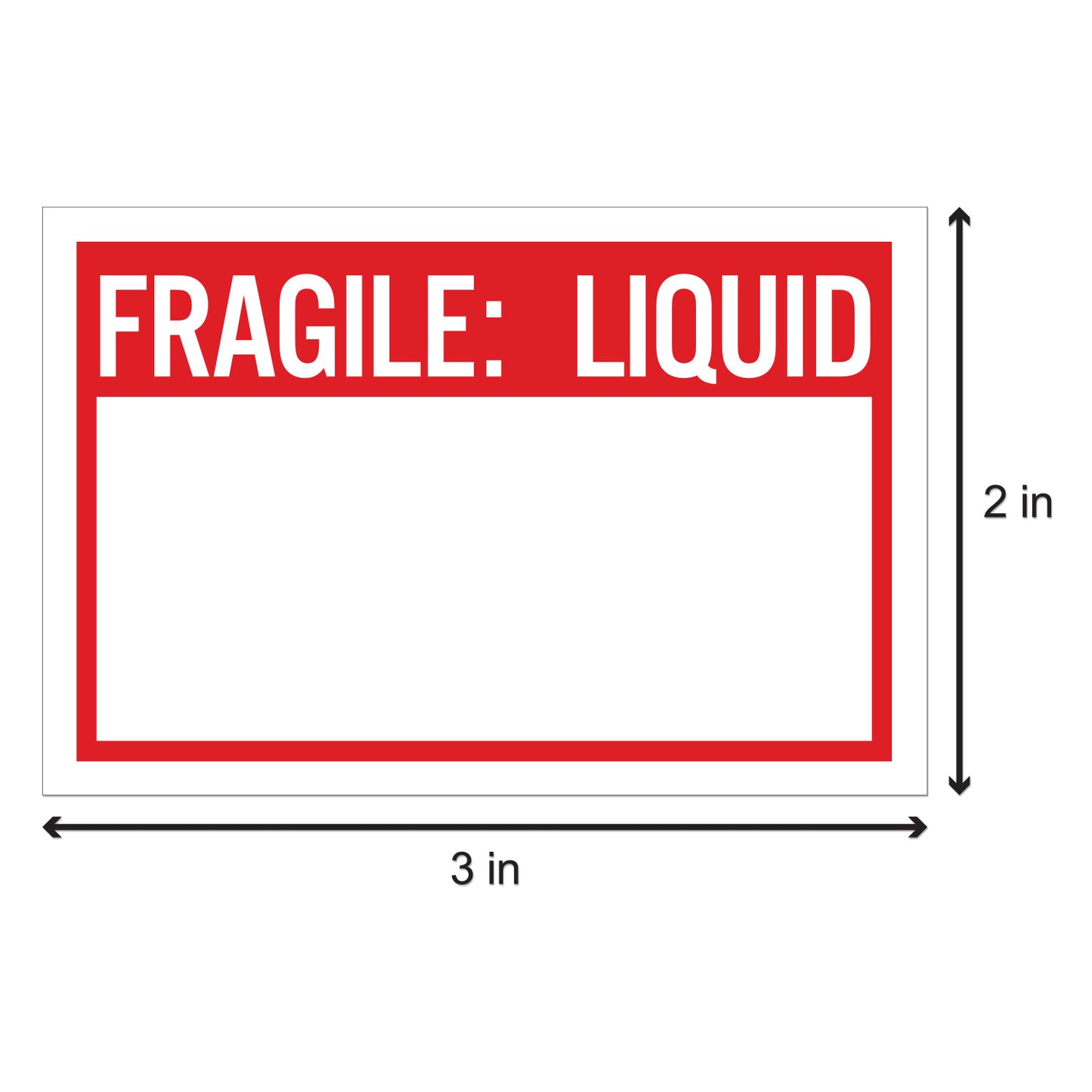 3 x 2 inch | Shipping & Handling: Fragile Stickers - Fragile: Liquid Stickers