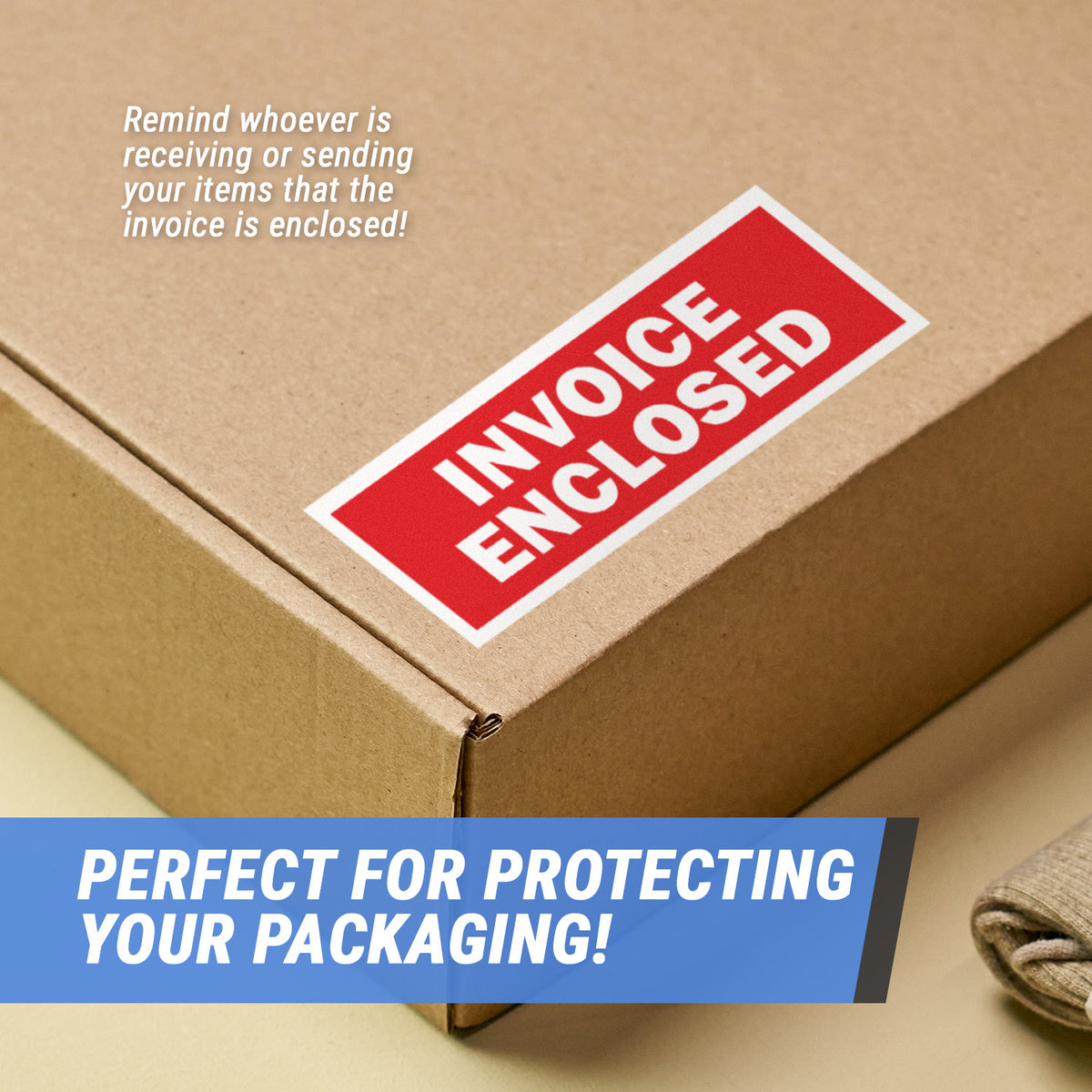 Invoice Sticker Labels 4 x 1.5 inch | Shipping & Handling: Invoice Enclosed Stickers ...